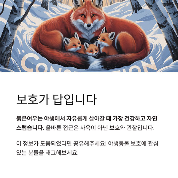 키우는 동물이 아니라 지켜야 할 자연의 일원입니다
