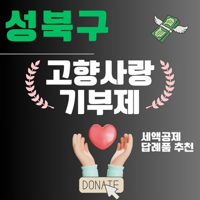 썸네일_성북구 고향사랑기부제 답례품 신청 (3만원 답례품 추천, 연말정산 세액공제 10만원)