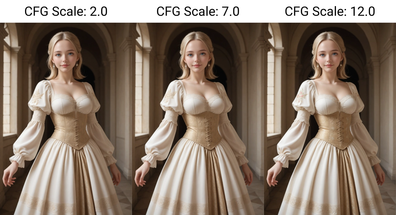 CFG 값에 따른 이미지 비교