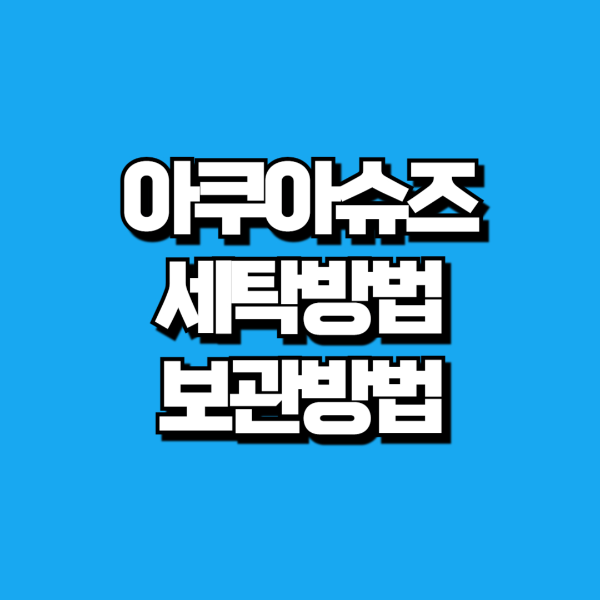 아쿠아슈즈세탁