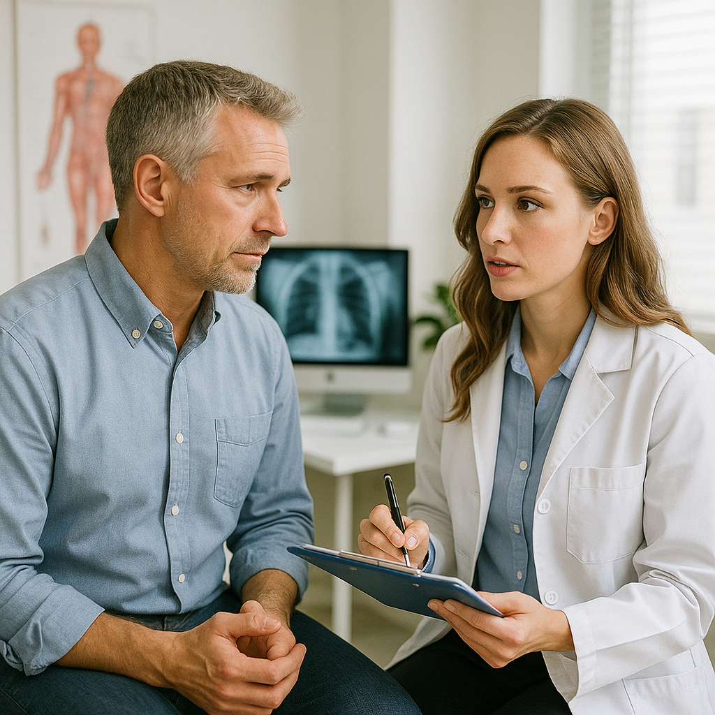 건강검진 문진하는 중