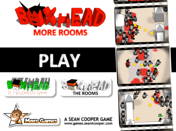 박스헤드-1인용-플래시게임-메인-화면