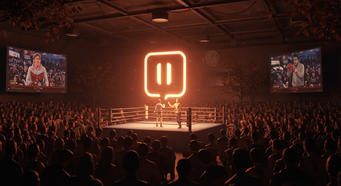 스트리밍과 복싱의 미래를 상징하는 장면