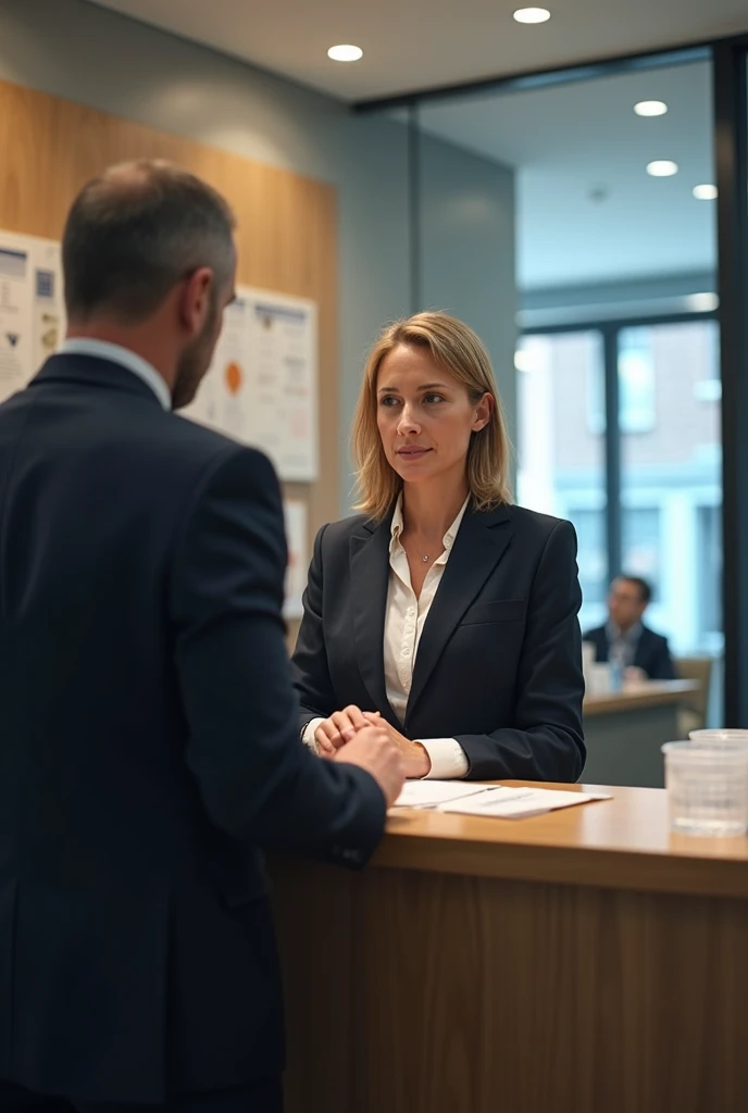 보험대출을 받는 여자 이미지