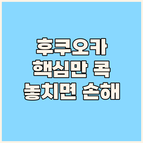 후쿠오카 여행, 놓치면 후회할 꿀팁