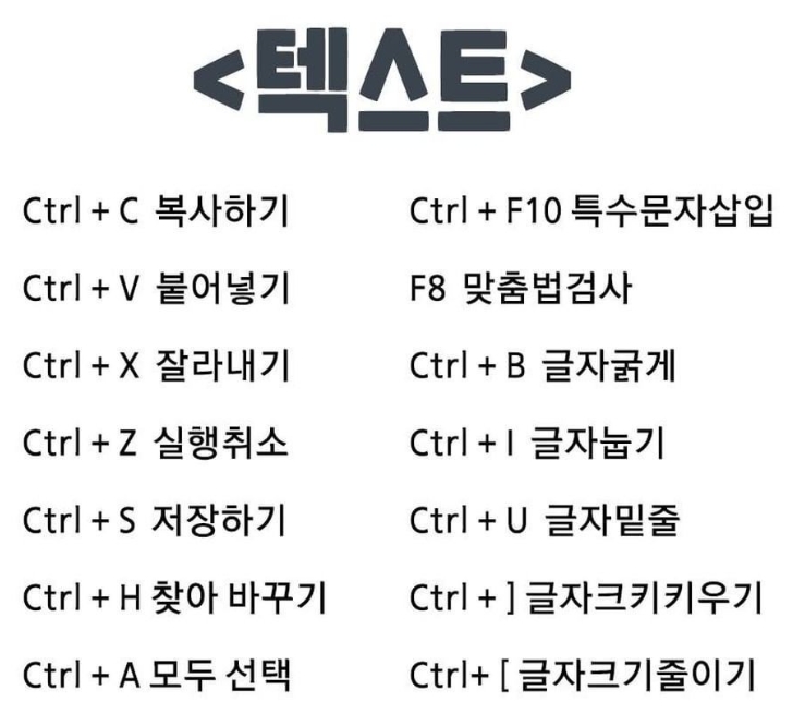 한글 단축키(2)