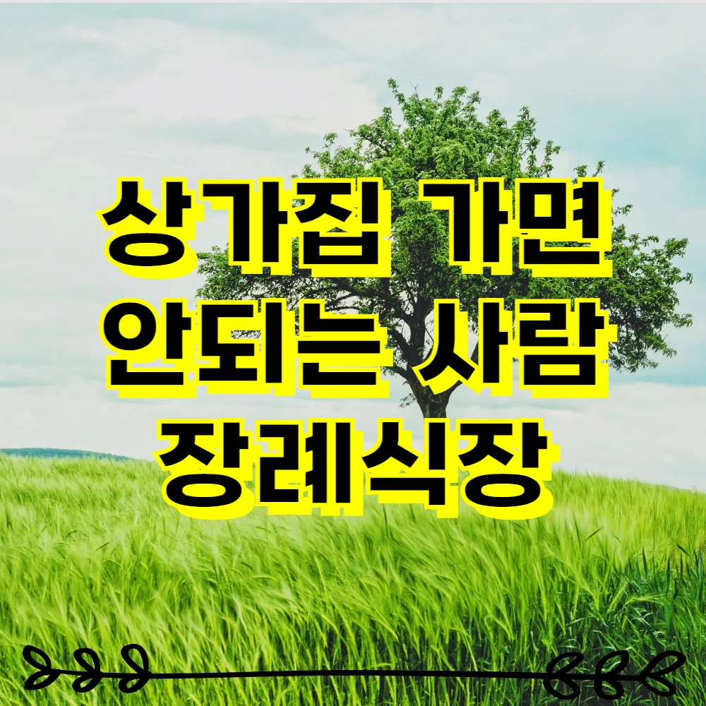 상가집 가면 안되는 사람 장례식장