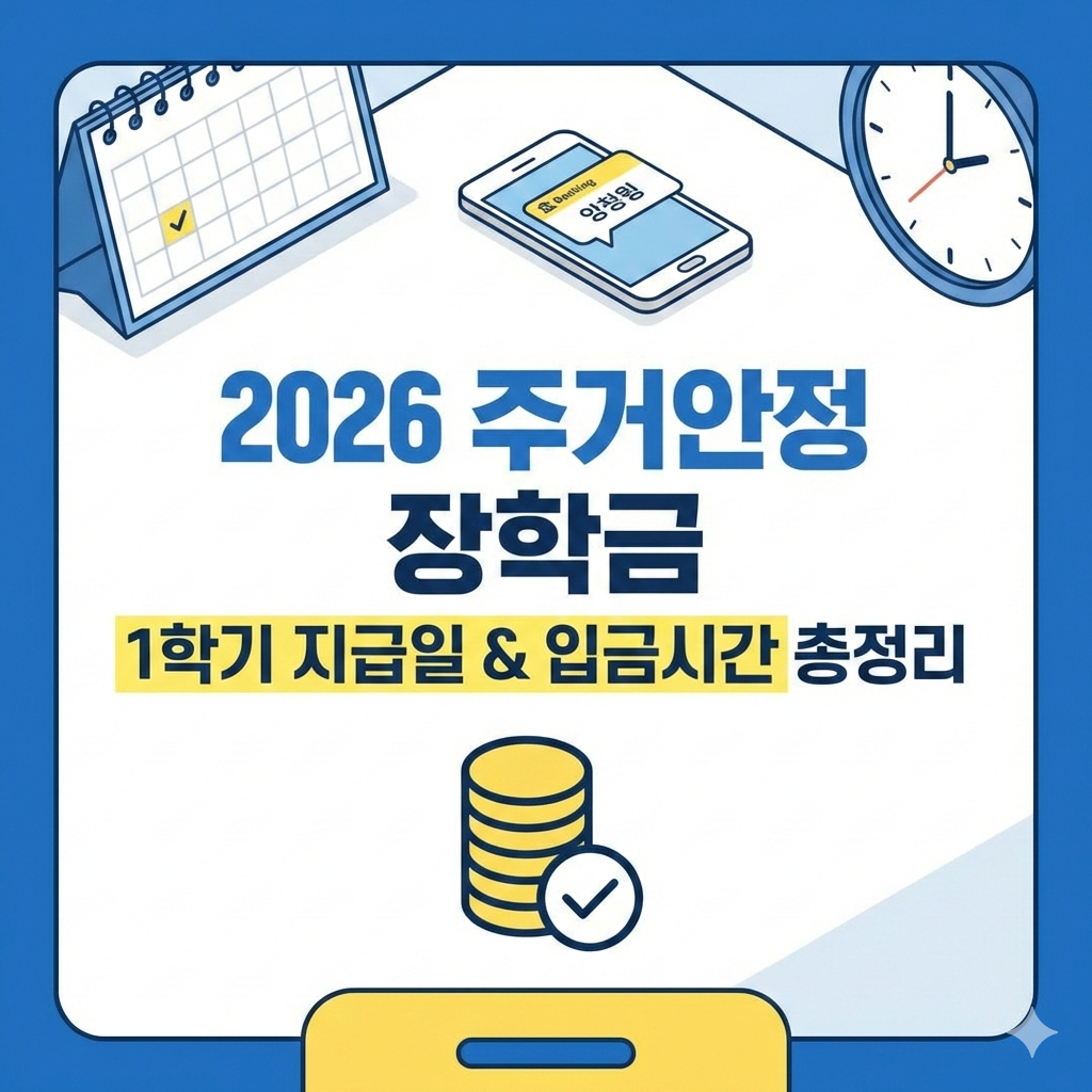 2026 주거안정 장학금 1학기 지급일 및 계좌 입금 예정 시간 총정리