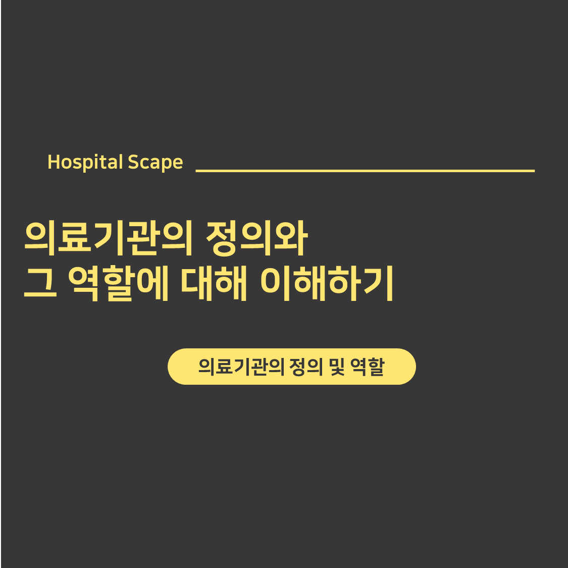 의료기관-역할-정의