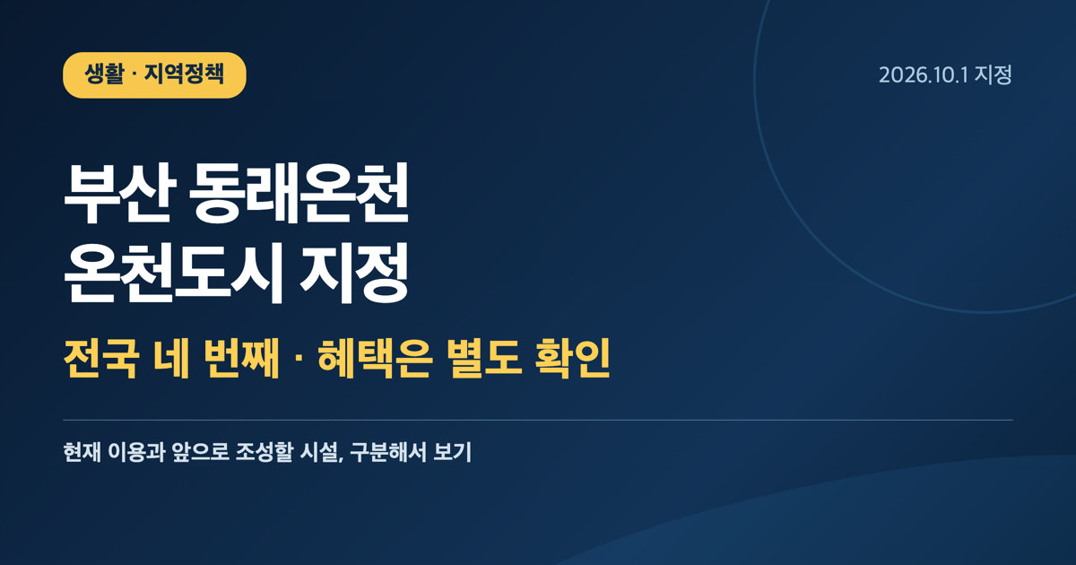 부산 동래온천 온천도시 지정, 전국 네 번째와 향후 시설 계획