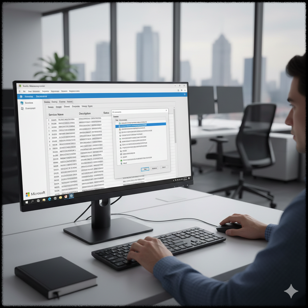 Windows 11에서 시스템 서비스 시작 유형을 점검하는 모습