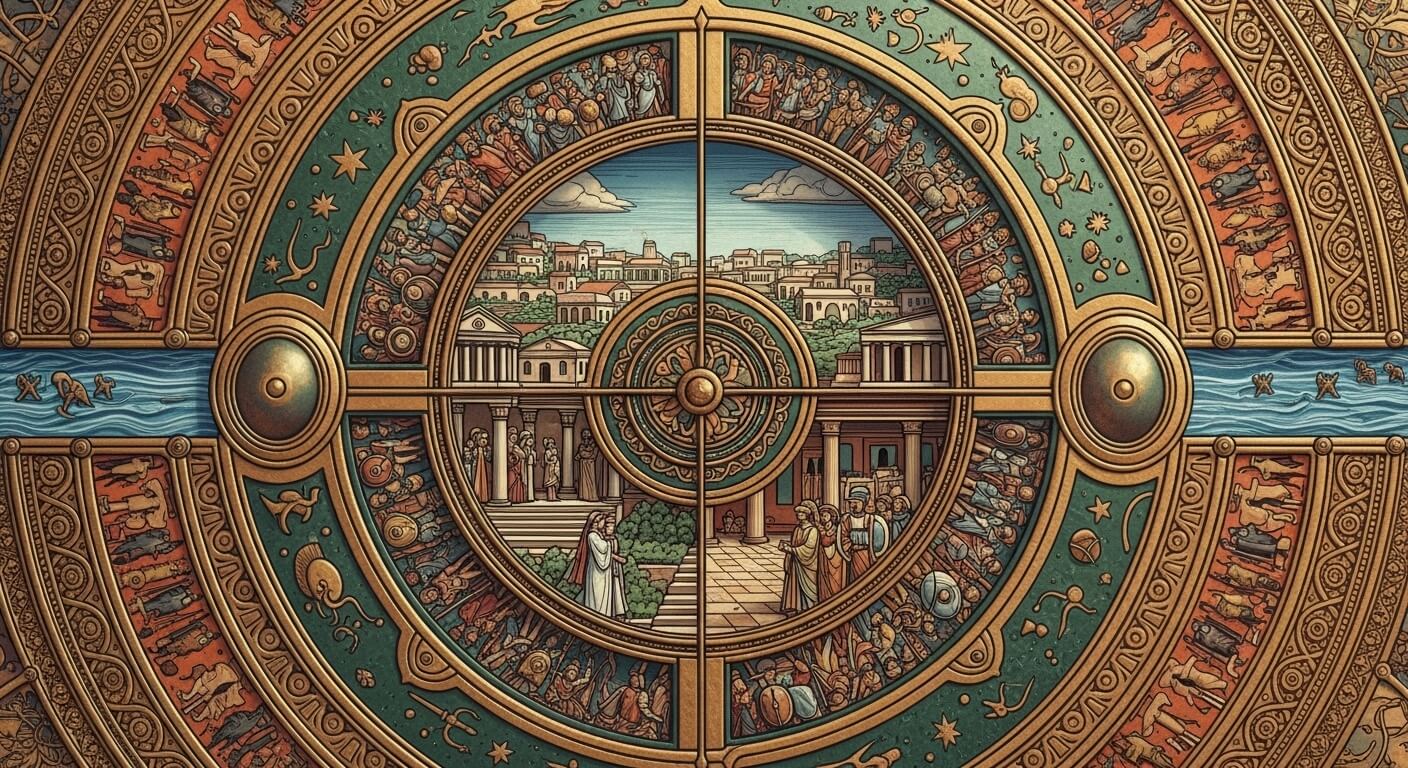 아킬레우스 방패의 우주론적 상징 분석 관련 사진