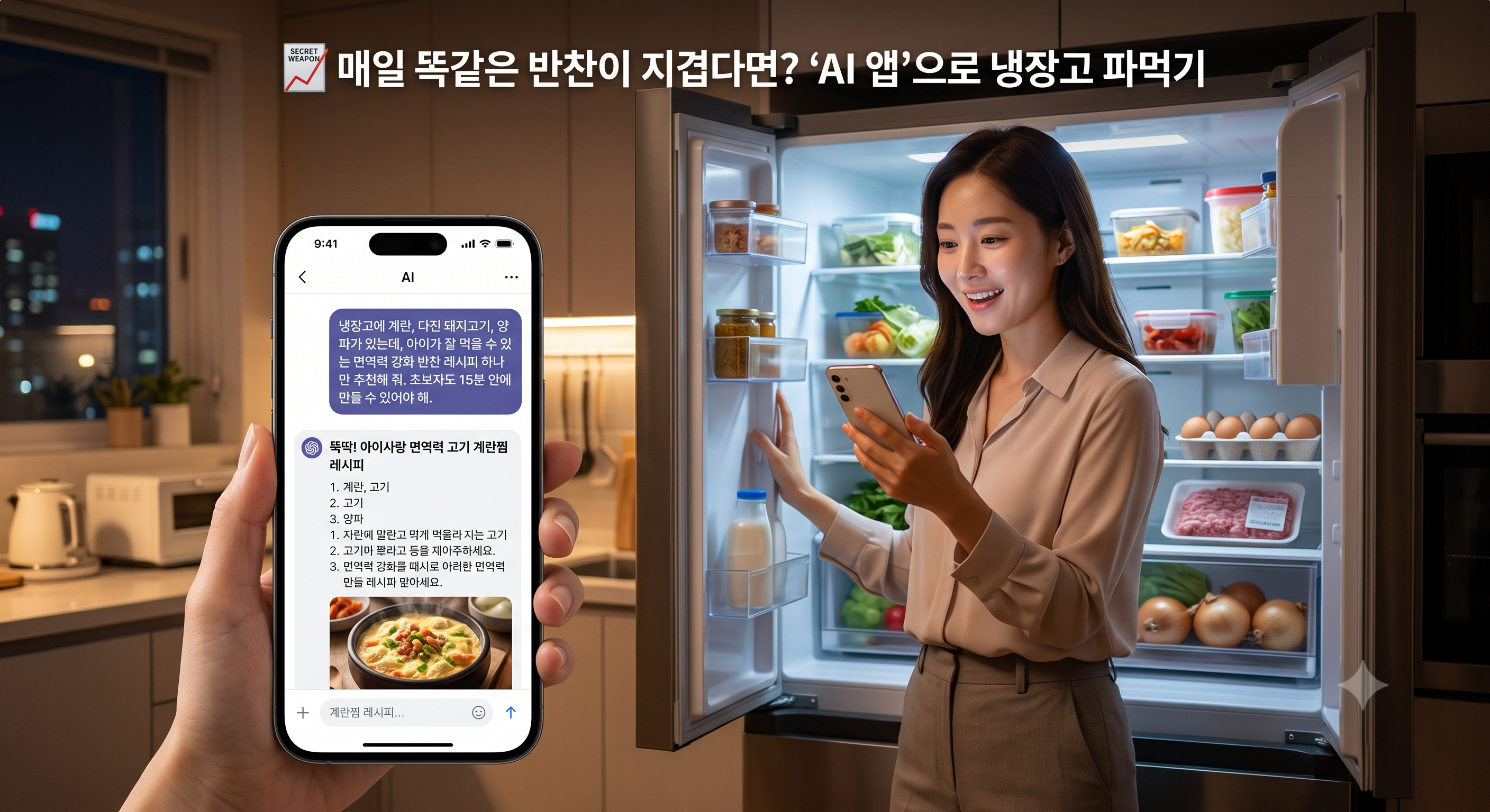 매일 똑같은 반찬이 지겹다면? 'AI 앱'으로 냉장고 파먹기