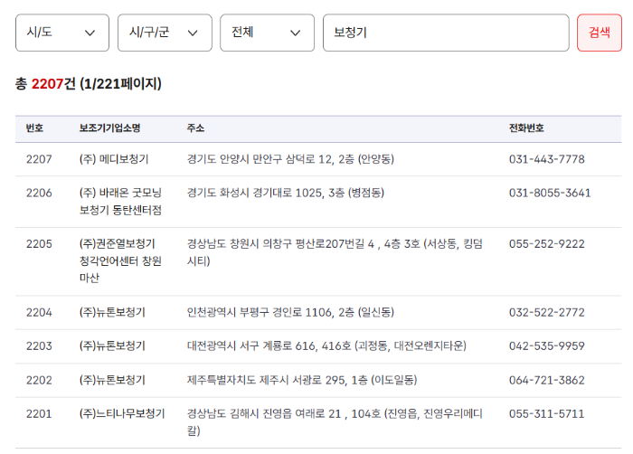 보청기 지원금 신청