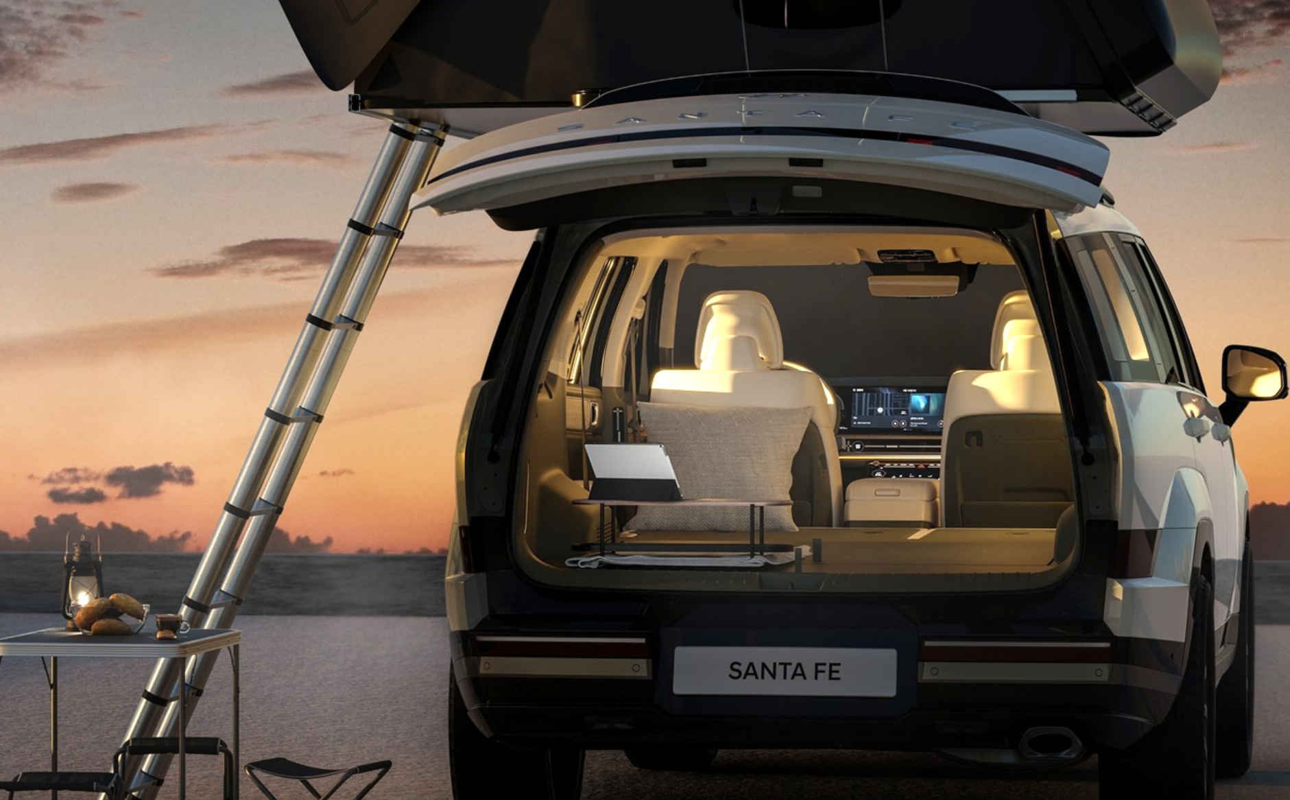 차박하고 있는 싼타페