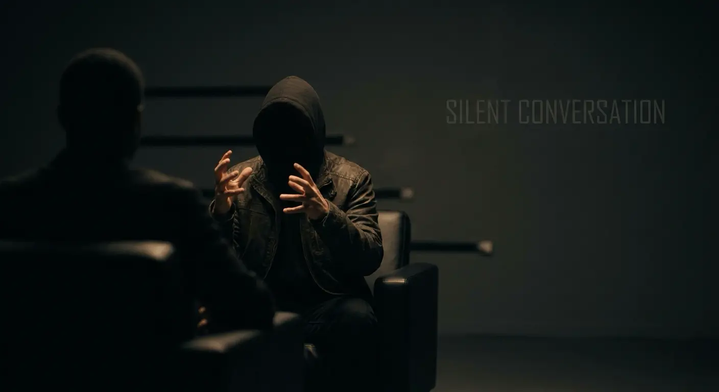 겉으로는 말이 많지만 속마음을 숨기는 상황 이미지