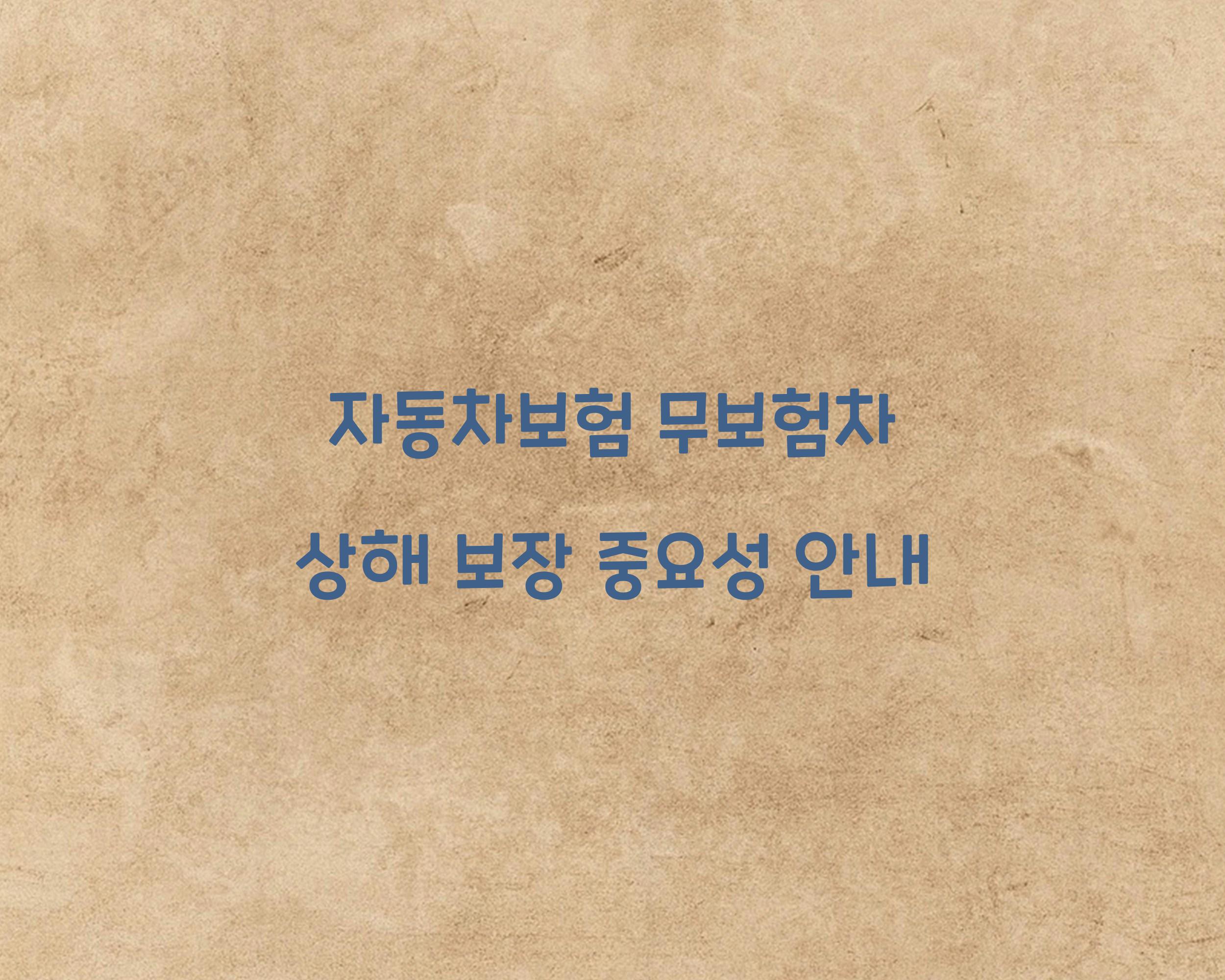 자동차보험 무보험차 상해 보장