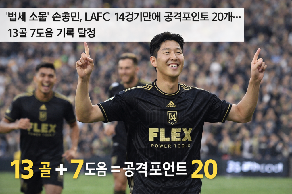 손흥민 LAFC 14경기 20공격포인트, 13골 7도움 미친 기록