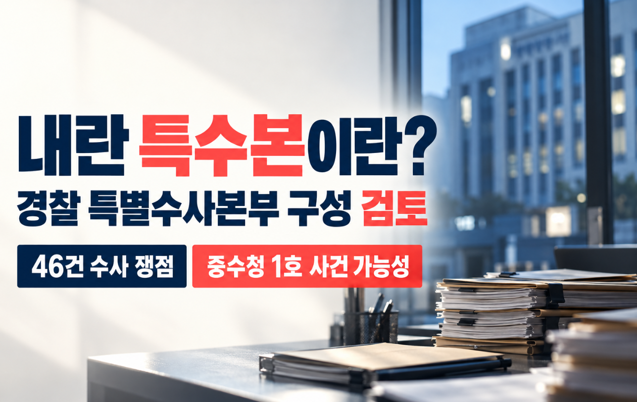 내란 특수본이란?｜경찰 특별수사본부 구성 검토&middot;46건&middot;중수청 1호 사건 가능성 총정리