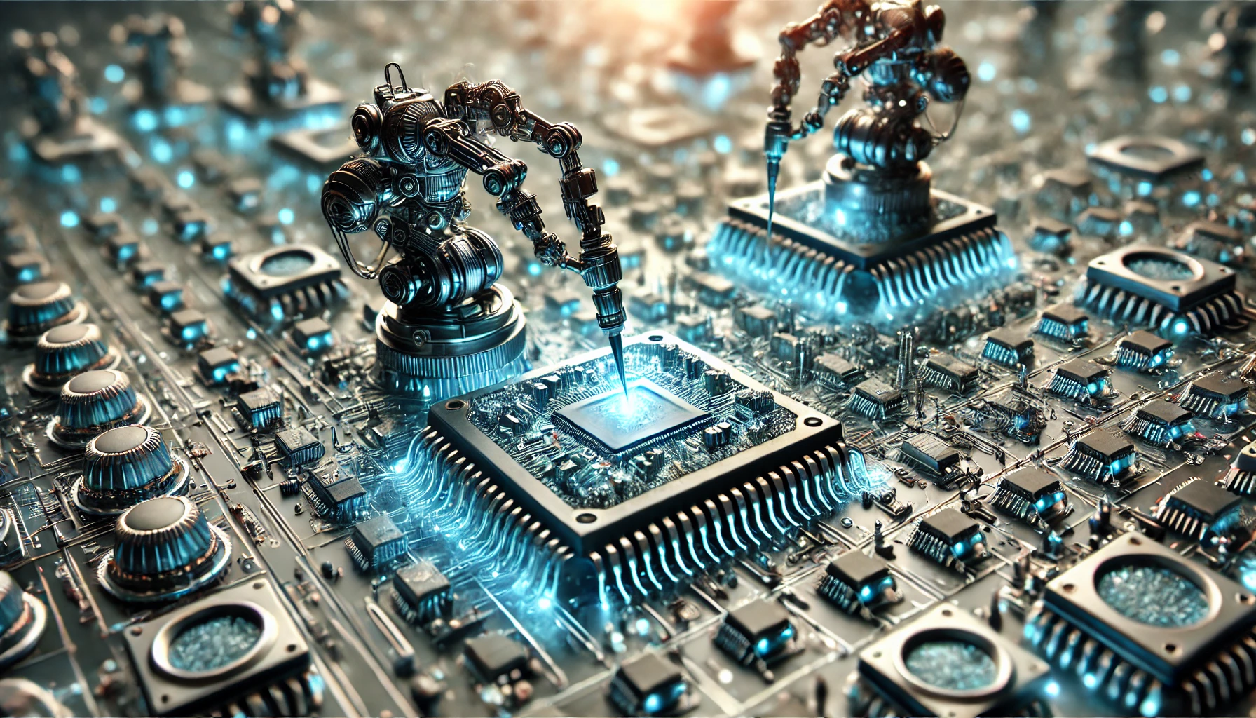 나노 로봇이 마이크로칩을 조립