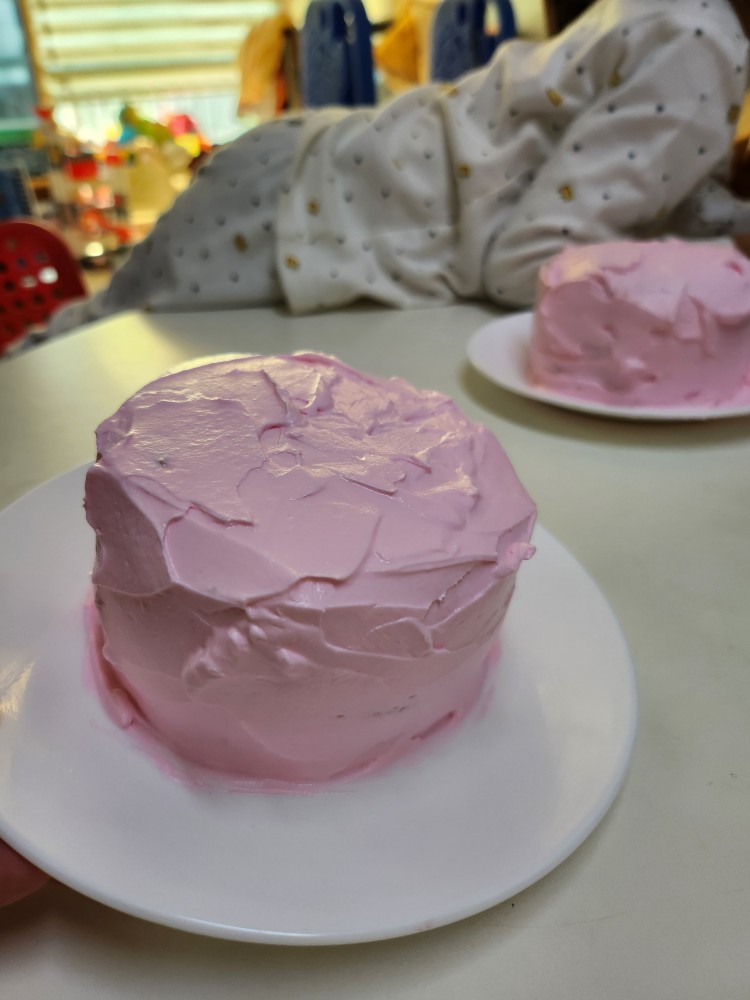 크림을 다 바른 모습