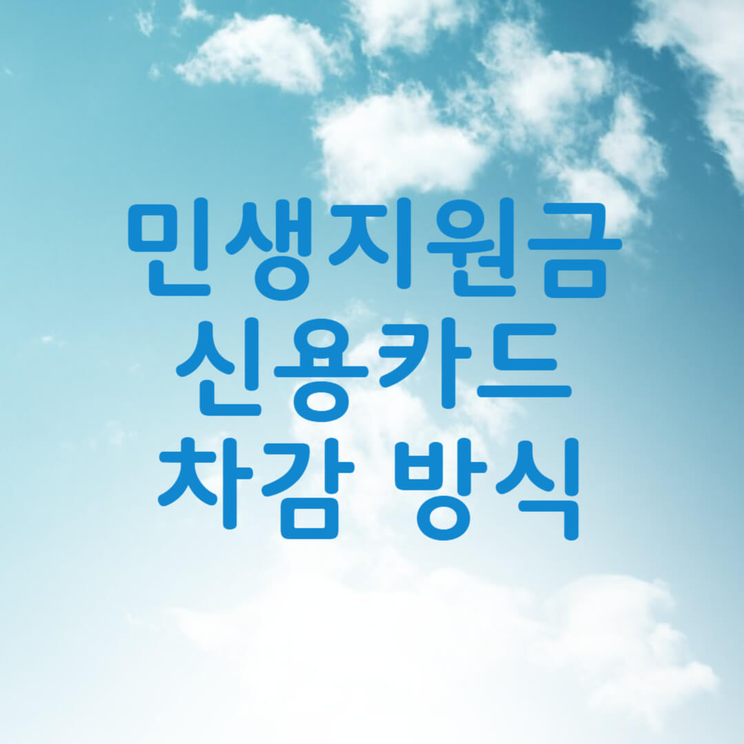 신용카드 민생지원금 차감