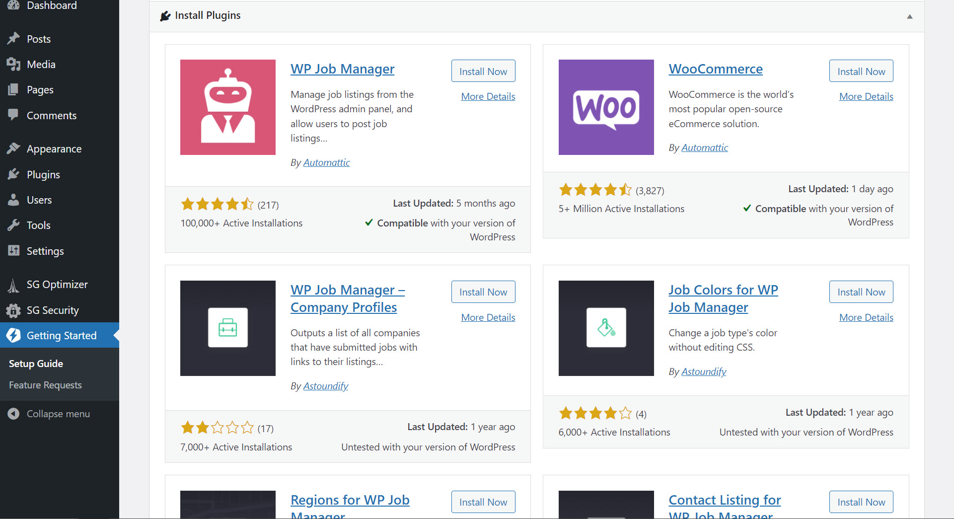 워드프레스 구인구직 테마 Jobify 데모 로드하기