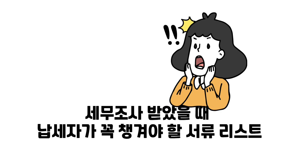 세무조사 받았을 때 납세자가 꼭 챙겨야 할 서류 리스트