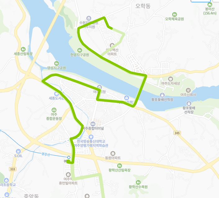 여주-910번-버스-노선-지도