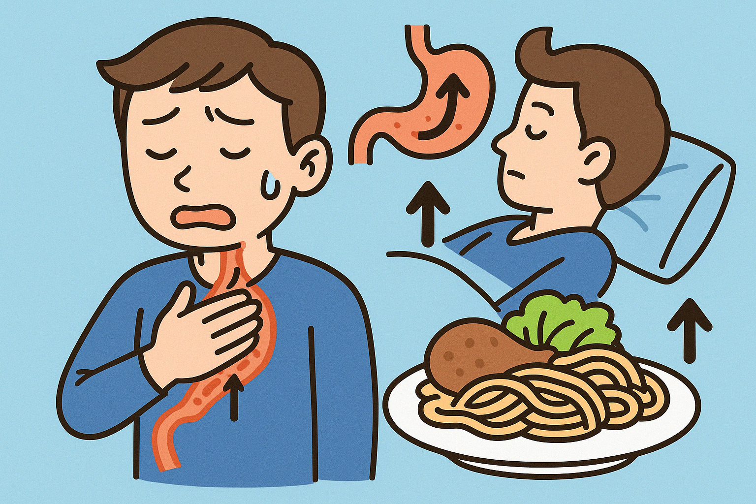 역류성 식도염 예방과 수면 자세 이미지