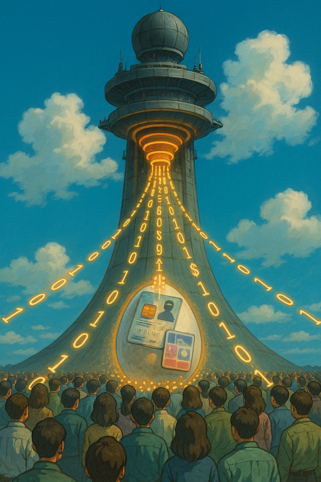 “국민을 아래에 둔 데이터 관제탑 – 시스템적 정보 착취를 시각화한 구조”