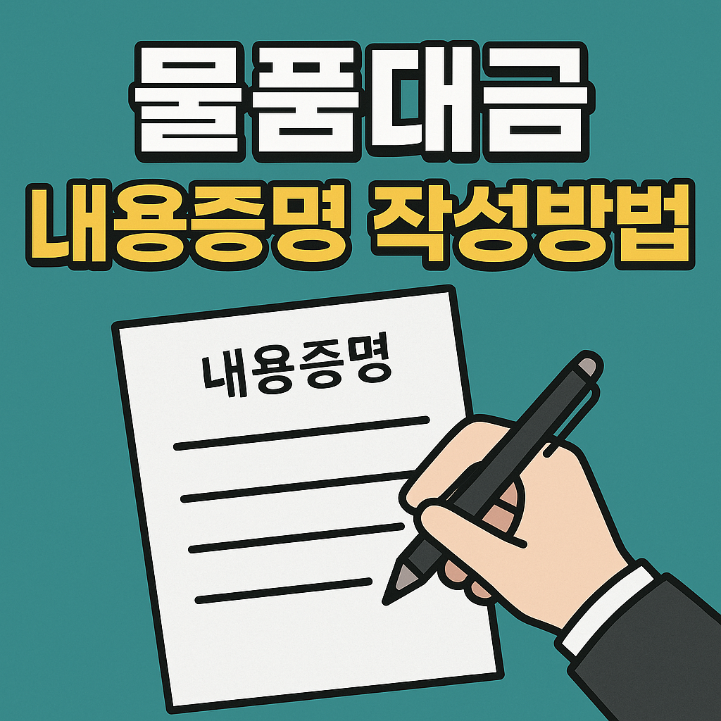 물품대금 내용증명 작성방법 양식