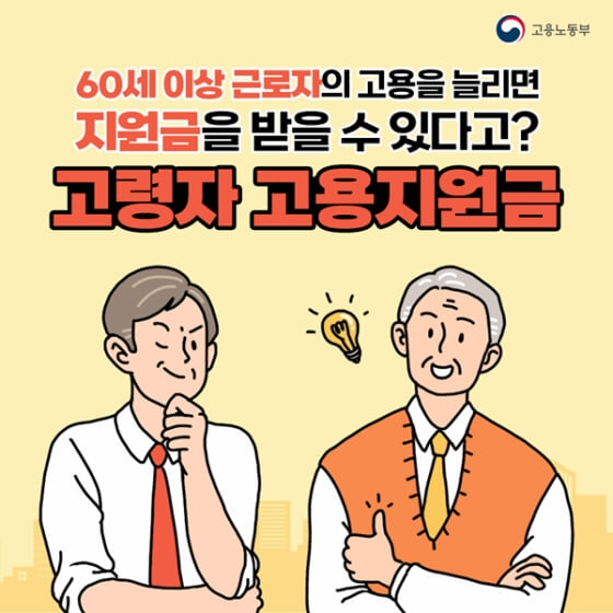 고령자 고용지원금 안내 (출처 : 고용노동부)