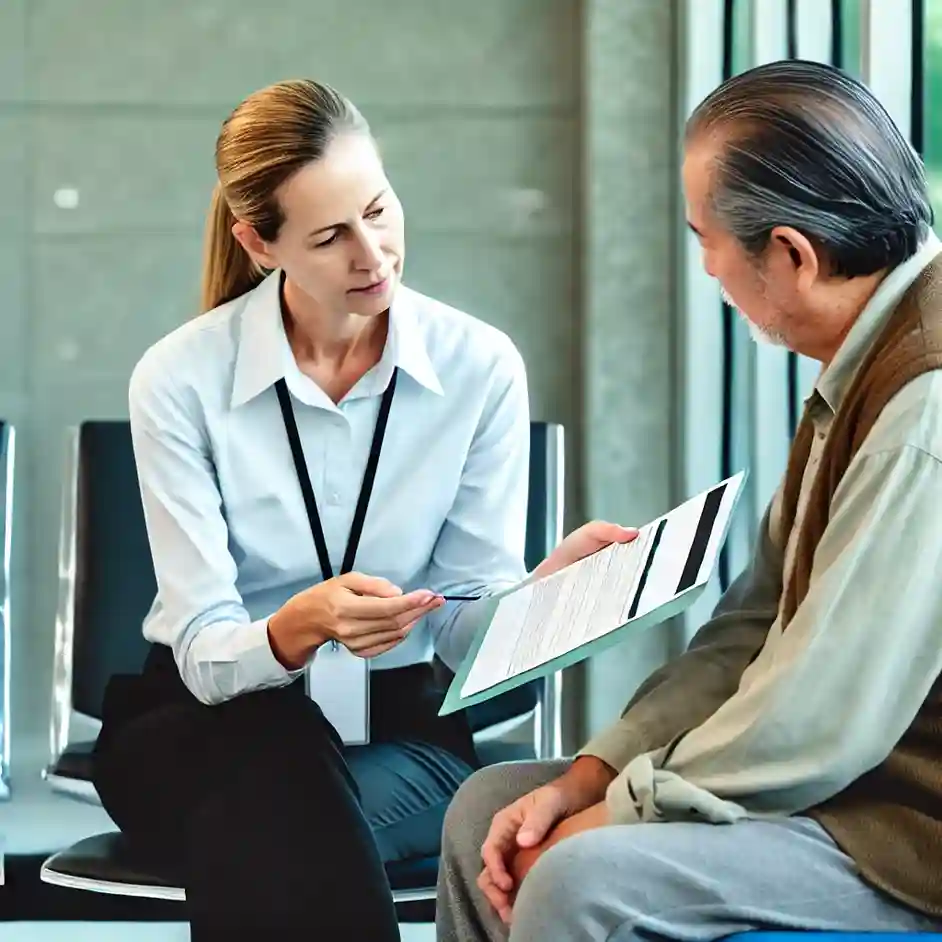 병원동행매니저 그림 여자1명 남자1명