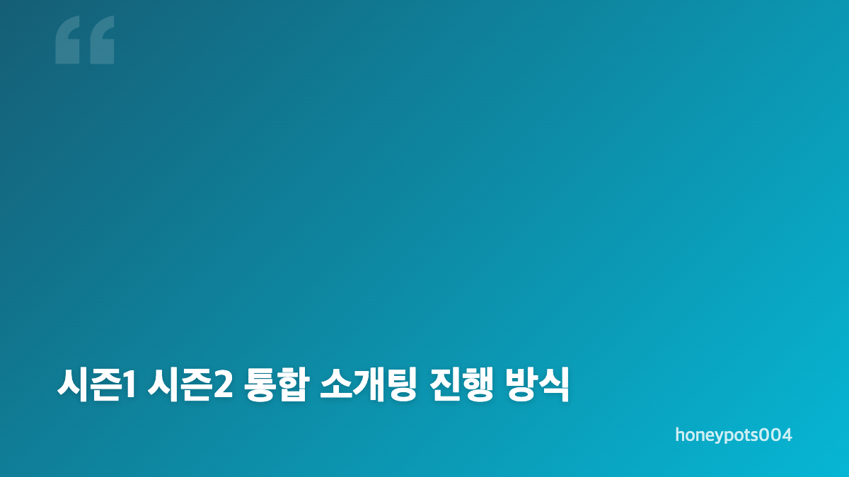 모태솔로 애프터서비스 현커 진실게임과 최종 커플 근황