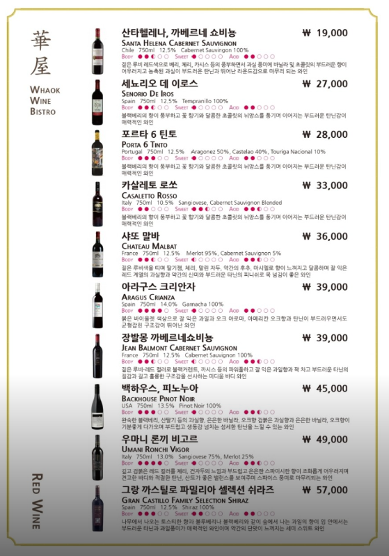 주류 메뉴 정보 2