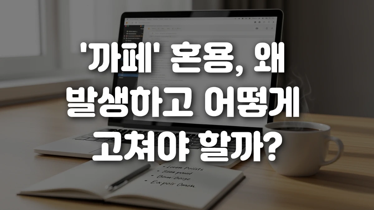 까페 혼용 왜 발생하고 어떻게 고쳐야 할까