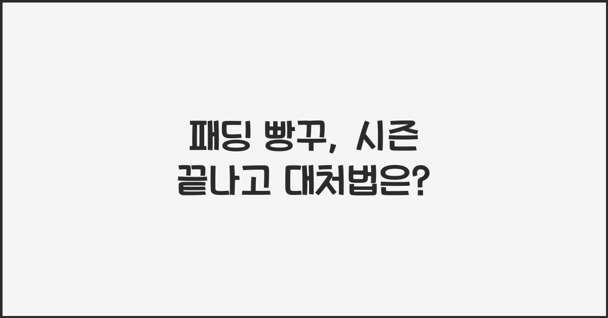 패딩 빵꾸