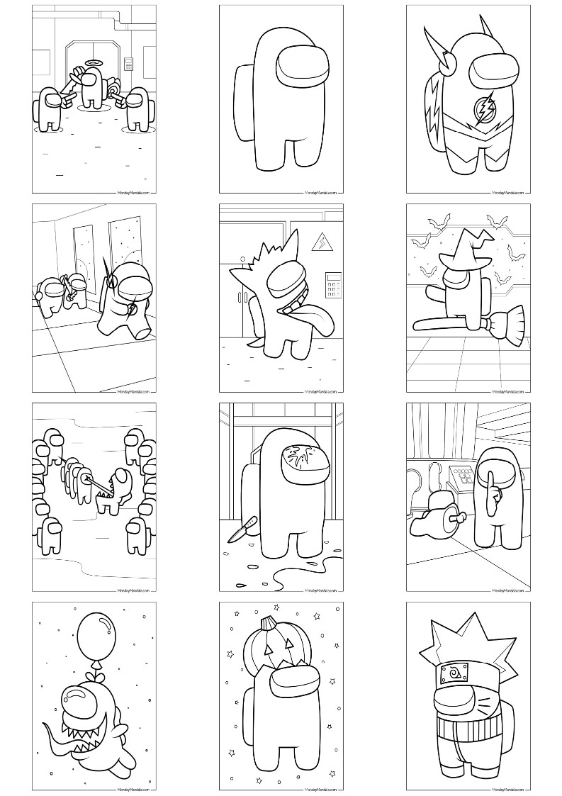 어몽어스 색칠공부 도안