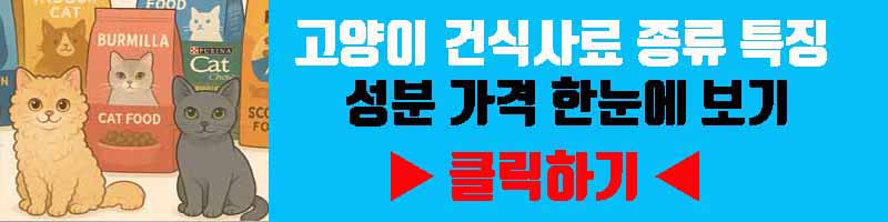 고양이 건식사료 종류 특징 성분 가격 한눈에 보기