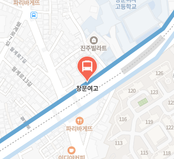 창문여고에서 인천공항 리무진 공항버스(6011번) 지도 위치