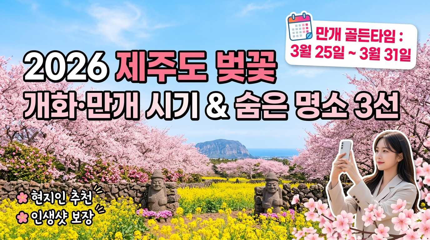제주도 벚꽃 개화시기 및 만개시기, 남들 다 아는 곳 말고 '진짜' 숨은 명소 3곳