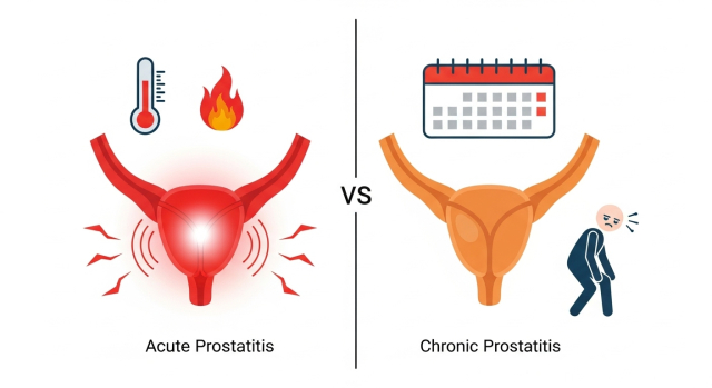 전립선염 증상, 방광염·비대증과 비교 도식
