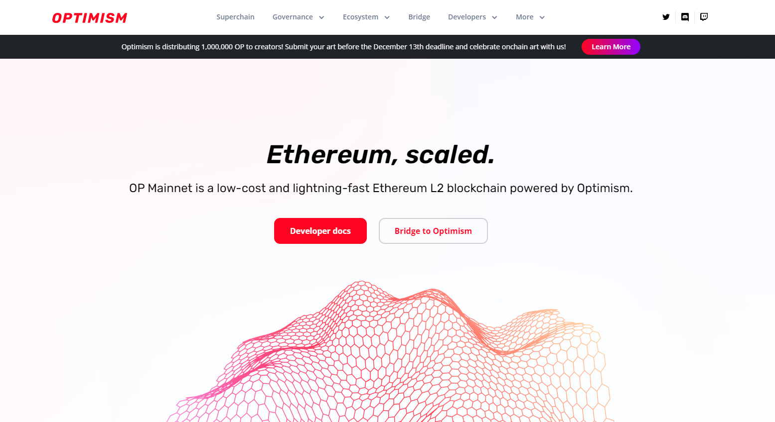 옵티미즘 OP 코인 홈페이지