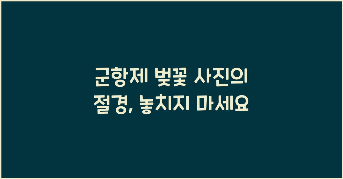 군항제 벚꽃 사진