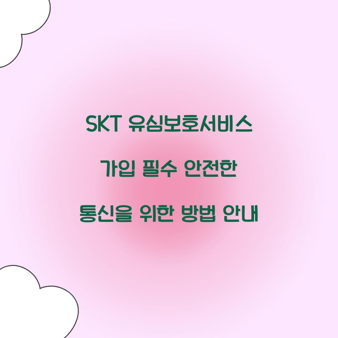 skt 유심보호서비스 가입