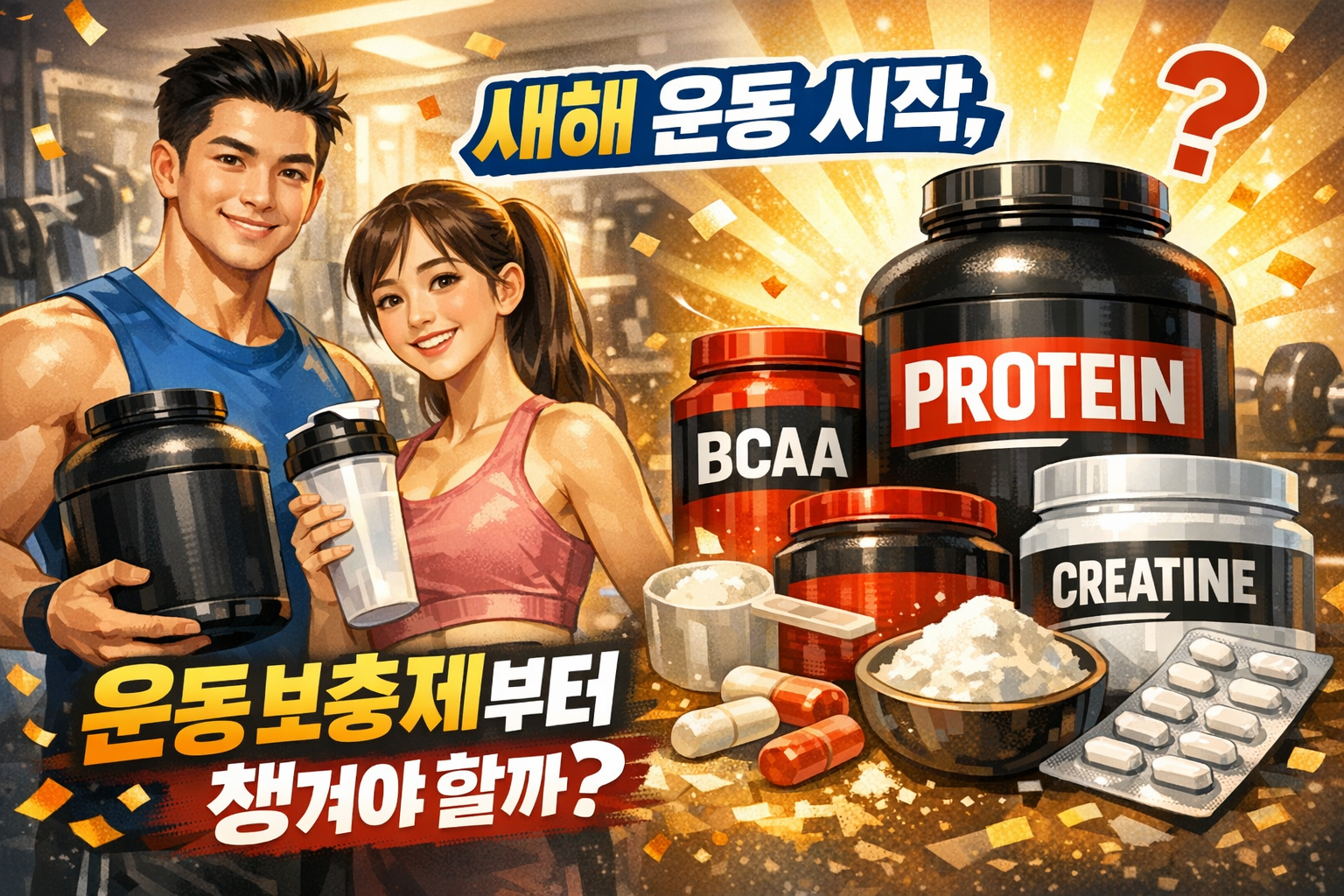 새해 운동 시작 운동 보충제부터 챙겨야 할까 단백질 보충제 크레아틴 BCAA 우선순위 기준