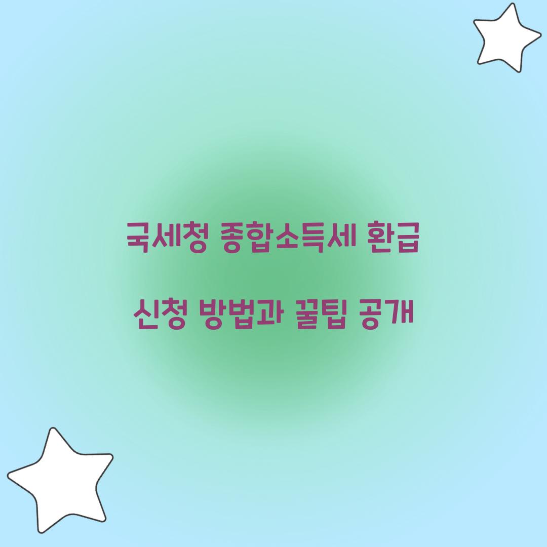 국세청 종합소득세 환급 신청