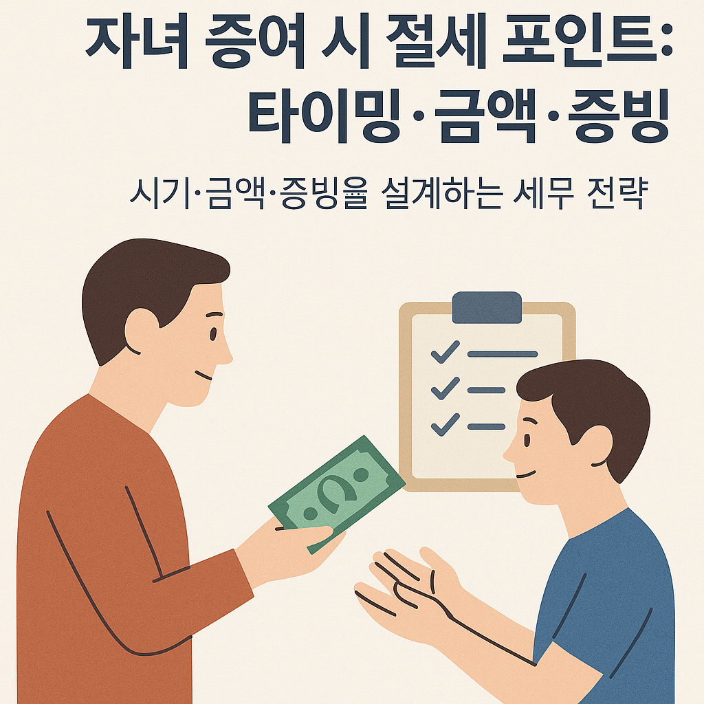 자녀 증여 시 절세 포인트: 타이밍·금액·증빙