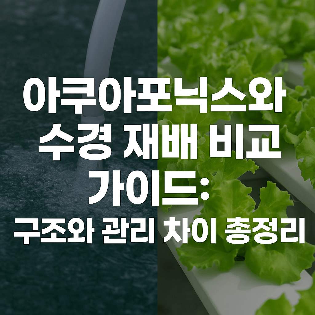 아쿠아포닉스와 수경 재배 비교 가이드 : 구조와 관리 차이 총정리